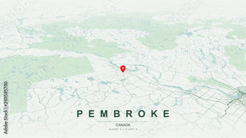 Foto Modern minimalist vector map of Pembroke, Ontario