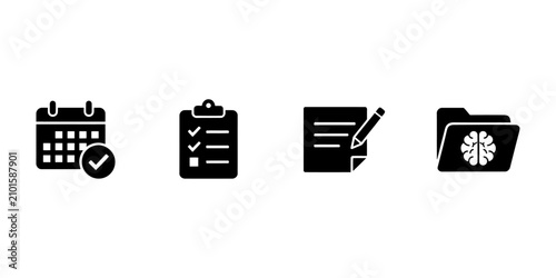 Cuadro en lienzo Black and white carbon monoxide detector icons