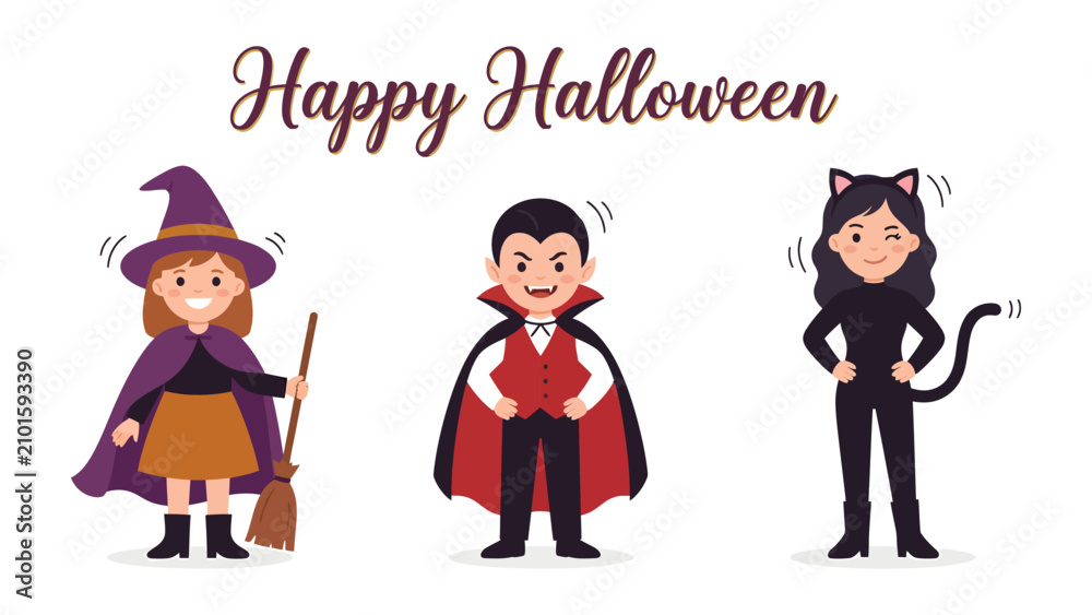 Fototapeta premium Halloween Kids Costume Party