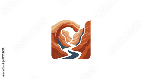 Foto Orange abstract swirling shape design.