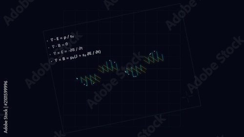 Maxwell Equations Displayed on a Digital Grid with Abstract Data Nodes