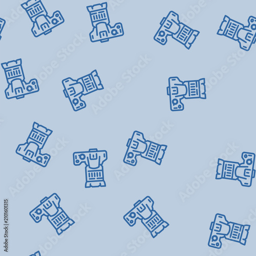 Obraz na plátne photojournalist news media line seamless pattern photojournalist news media thin
