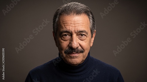 Middle-Aged Man with Mustache Portrait Studio