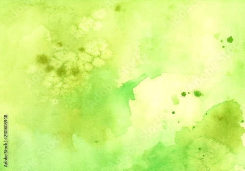 Foto Sfondo astratto luminoso tonalità verde chiaro  e giallo con effetti bagnati di