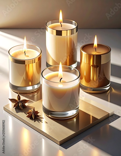 A serene arrangement of lit candles on a reflective surface (8)