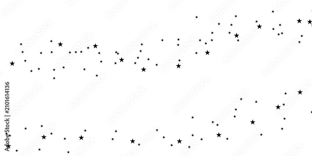 Obraz premium Little black stars on a white background seamless pattern