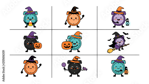 Obraz na płótnie Halloween Tic Tac Toe Characters