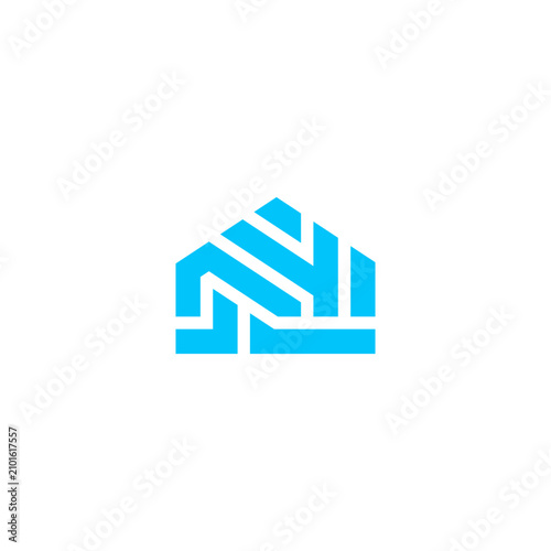 Modern Blue House Logo for Real Estate Agency and Property Developer