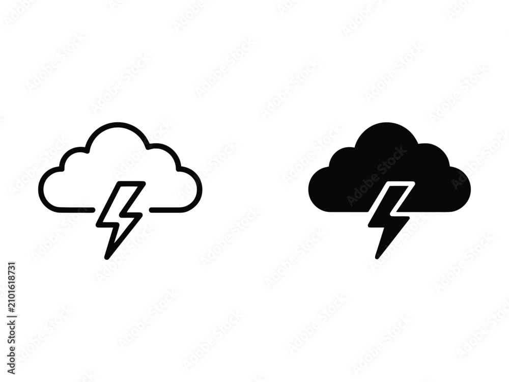 Obraz premium Sunny Weather Symbol Outline and Filled Vector