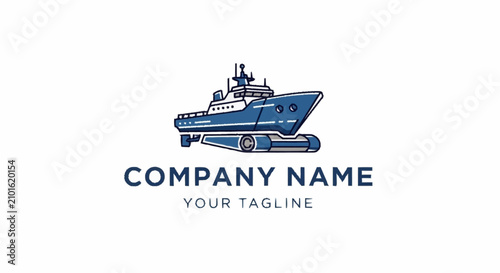 Foto Amphibious vehicle company logo template design.