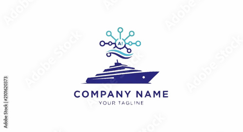 Foto Cruise ship company logo template design.