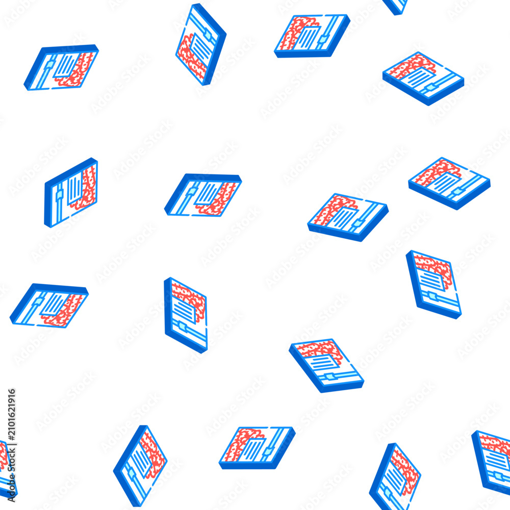 Fototapeta premium mini carrot packaging isometric seamless pattern. mini carrot packaging sign illustration