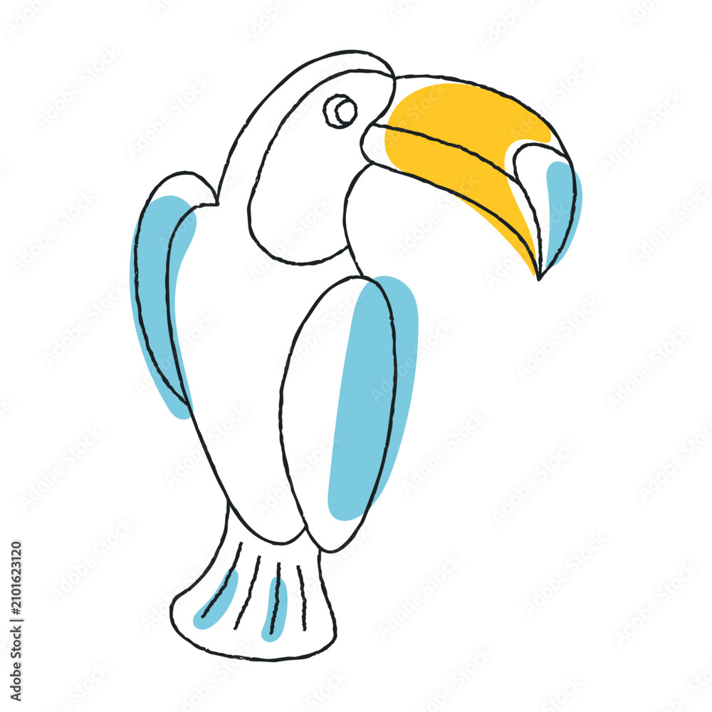 Fototapeta premium Toucan Minimal Vector Illustration, Not AI