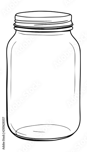 Glass mason jar outline