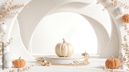 White Luxury Halloween Background with Premium Display 