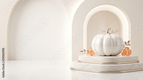 White Luxury Halloween Background with Premium Display 