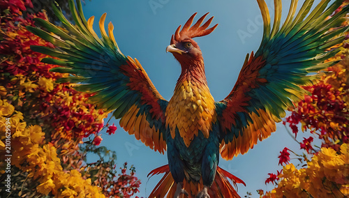 A beautiful multicolored Phoenix 