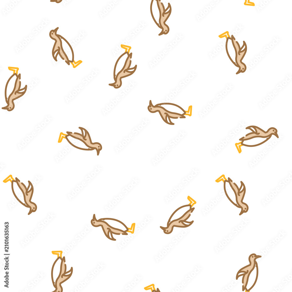 Obraz premium penguin bird vector seamless pattern penguin bird sign illustration