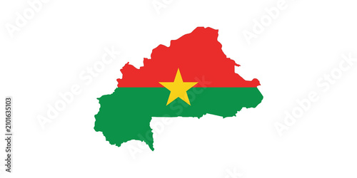 Принти на полотні Burkina Faso map flag on transparent background