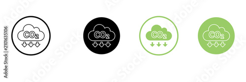Obraz na płótnie CO2 Carbon Reduction and Emission Icon Set for Environmental and Sustainability