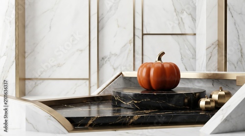 Luxury Marble Halloween Background with Premium Display 