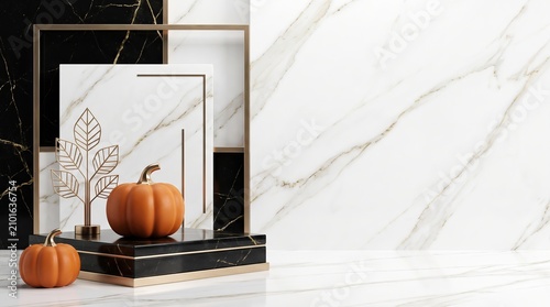 Luxury Marble Halloween Background with Premium Display 