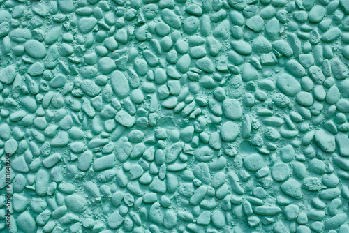 Quadro em tela Turquoise pebble aggregate wall texture surface background