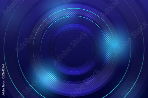 Blue Concentric Circles Futuristic Background