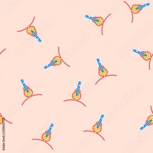 Obraz na plátne transurethral resection prostate surgery vector seamless pattern transurethral r