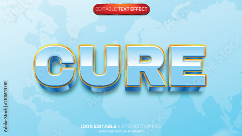 Quadro em tela 3d text effect cure theme