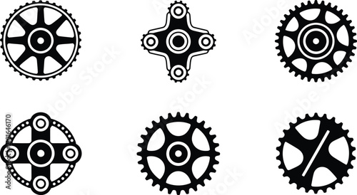 Tableau sur toile gear, cog, and sprocket silhouette icon