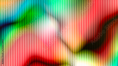 Naklejka Vibrant multi colored striped texture with dynamic fluid shapes