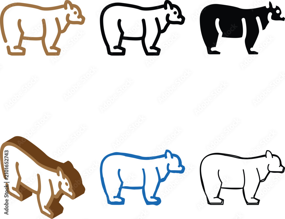 Obraz premium looks bear animal color icon vector. bear animal sign. isolated symbol illustration