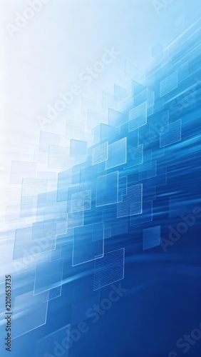 Blue transparent square perspective technology business background image

