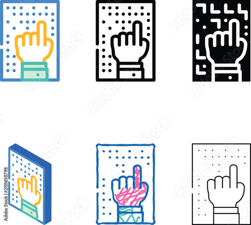 braille print inclusive life color icon vector. braille print inclusive life sign. isolated types symbol illustration