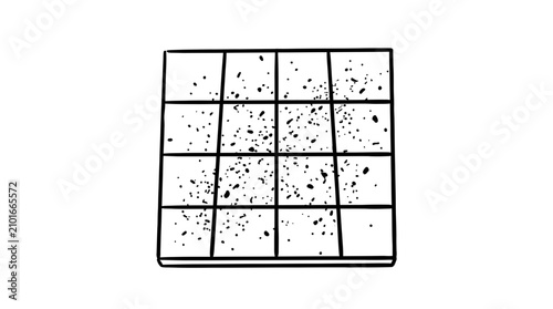 Cuadro en lienzo Abstract Grungy Square Grid Pattern with Speckles