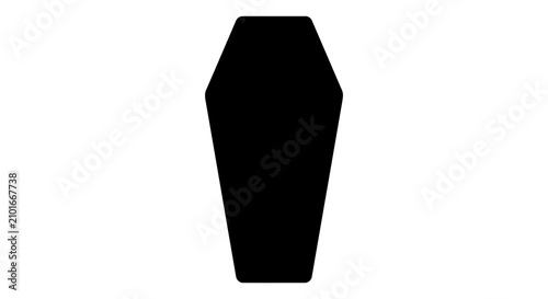Cuadro en lienzo Coffin Silhouette On White Background Minimalist Funeral Symbol