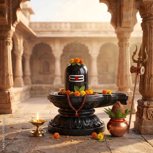 Shiva Lingam Nag Panchami Mahashivratri Greeting Background