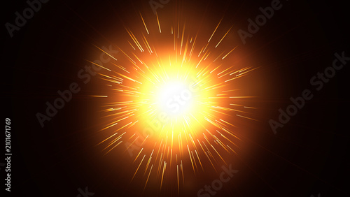 Foto Radiant sunburst light explosion abstract illustration depicting pure energy, po