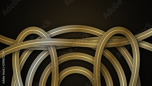 Fotografija Elegant golden intertwined curves on a dark background representing sophisticati