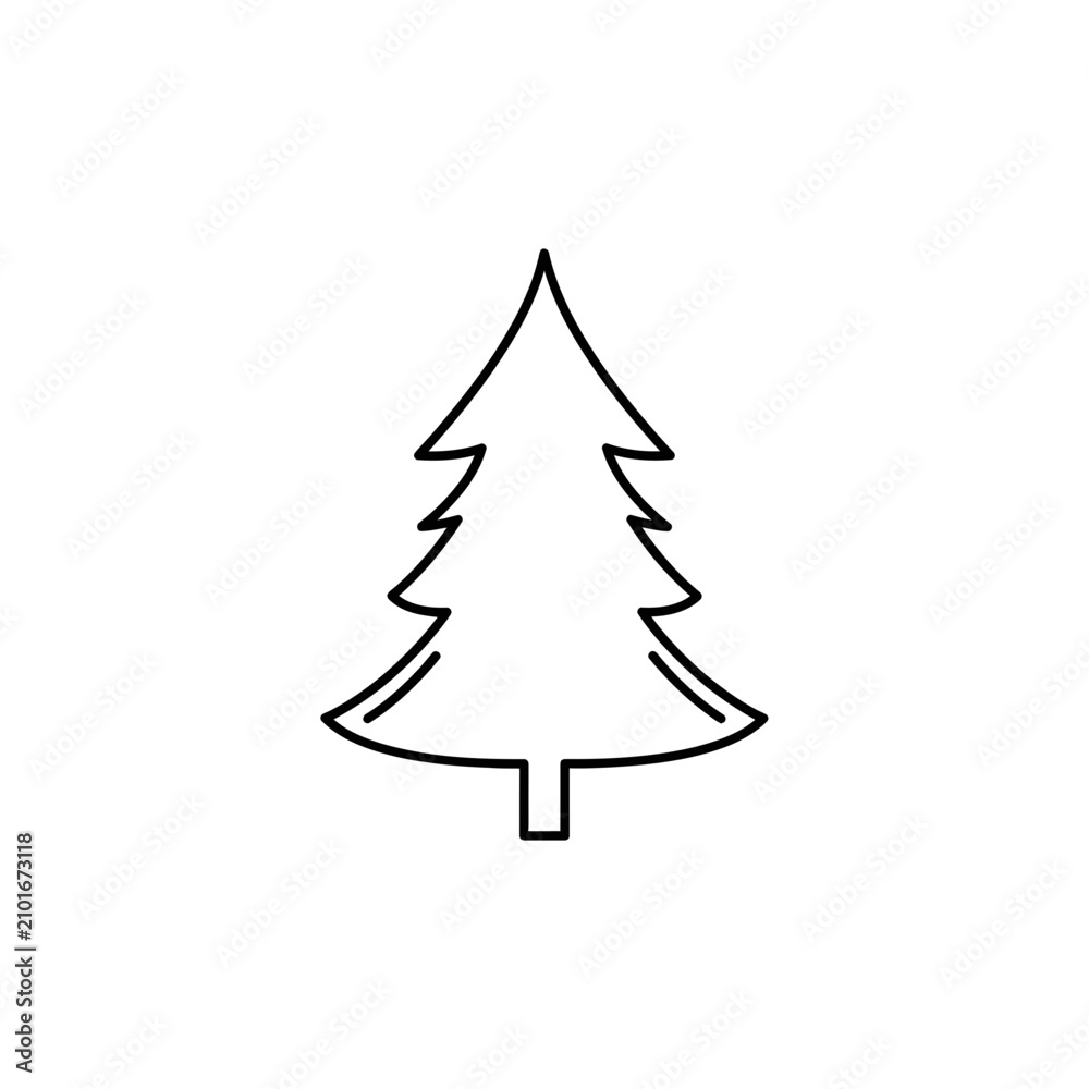 Fototapeta premium Christmas Tree Outline Icon