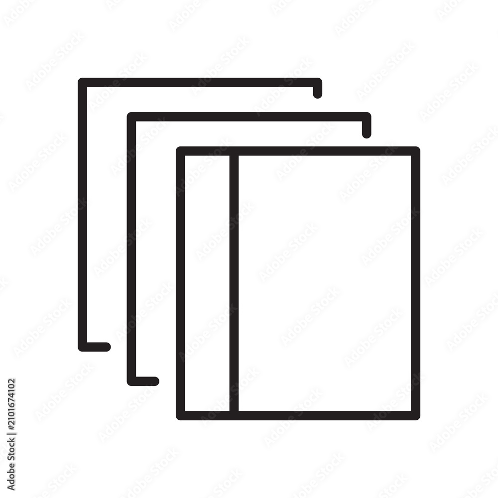Fototapeta premium Stack of papers or documents line icon