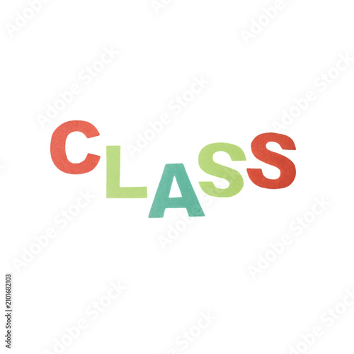 Colorful typography design featuring the word class in a playful style