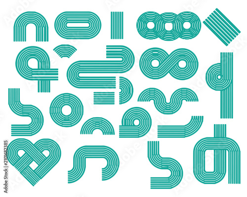 Abstract Geometric Line Shapes Collection in Modern Minimal Vector Design