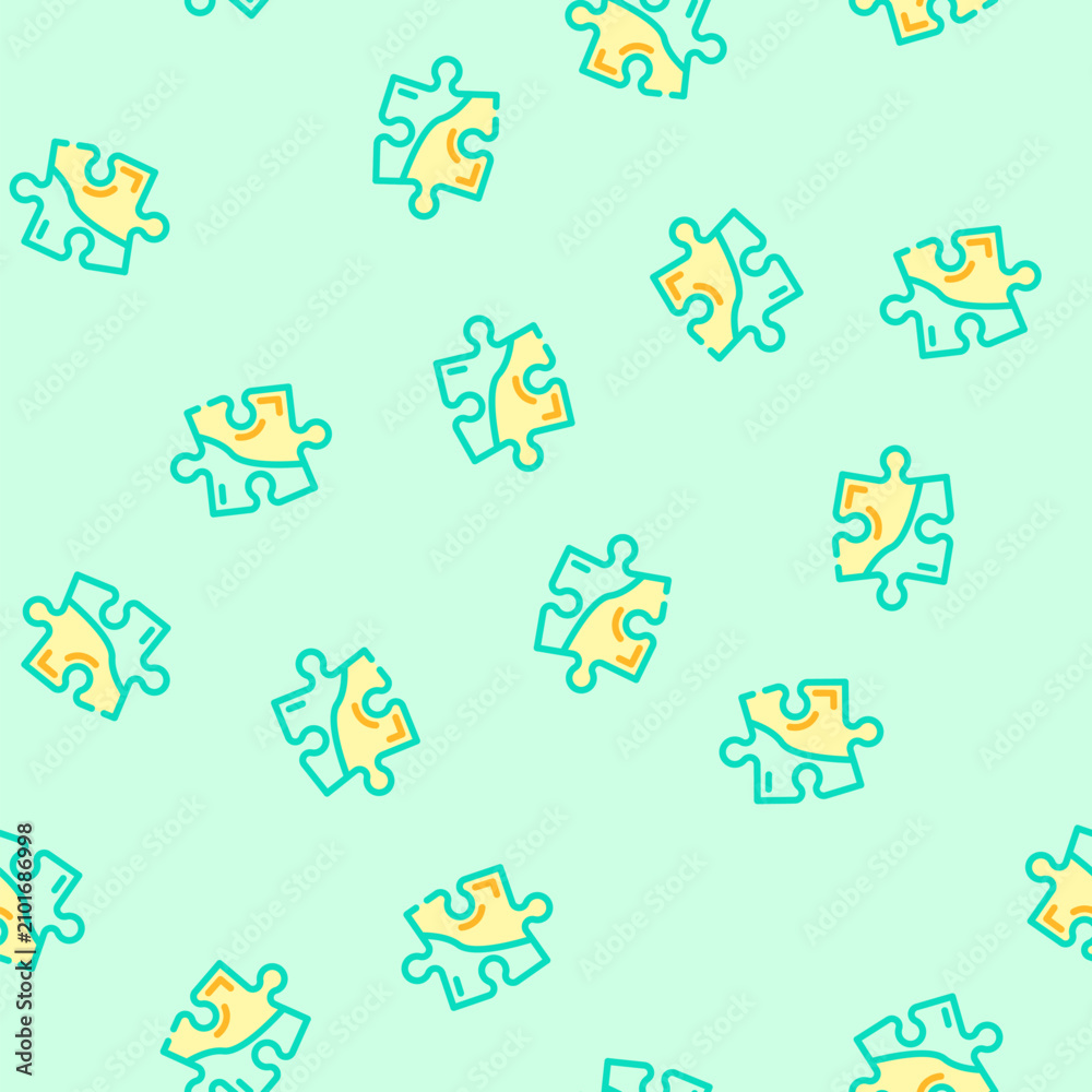 Fototapeta premium jigsaw puzzle piece vector seamless pattern jigsaw puzzle piece sign illustration