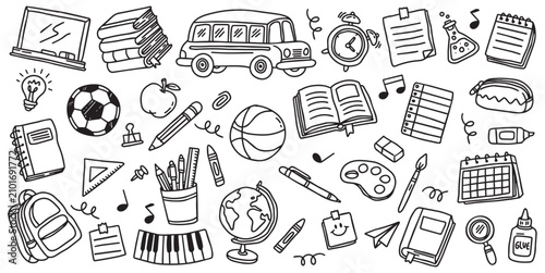 Hand drawn school and education doodle element vector illustration