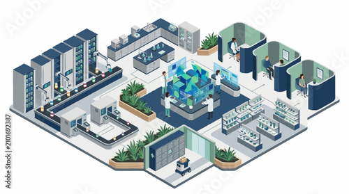 Принти на полотні Modern office building complex design.