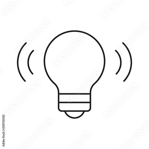 Editable Stroke Smart Light Bulb Line Icon for Connected Smart Lighting Wi-Fi Apps and Home Automation Vector
