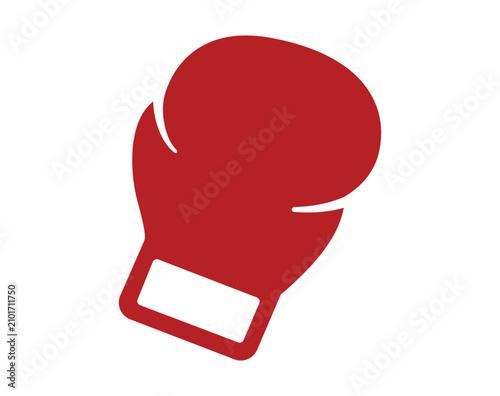 Boxing Glove Icon Vector, Red Combat Sports Protective Equipment, Colorful Flat Gym Training Graphic
