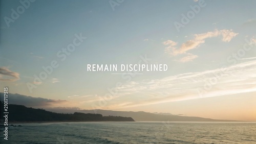 Serene Ocean View at Sunset with Inspirational Quote 